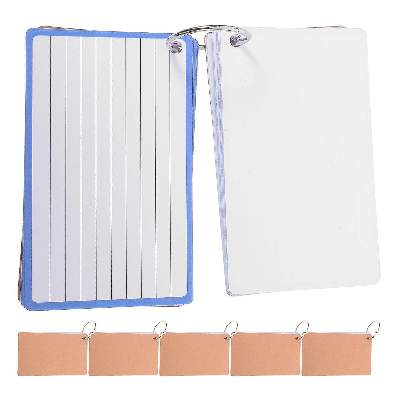 Flash Cards with Rings for Study Blue Lined Note Cards 6Pcs