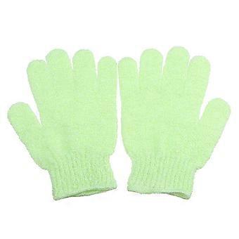 Nylon Shower Gloves Exfoliating Bath Gloves for Bathing Pair Green