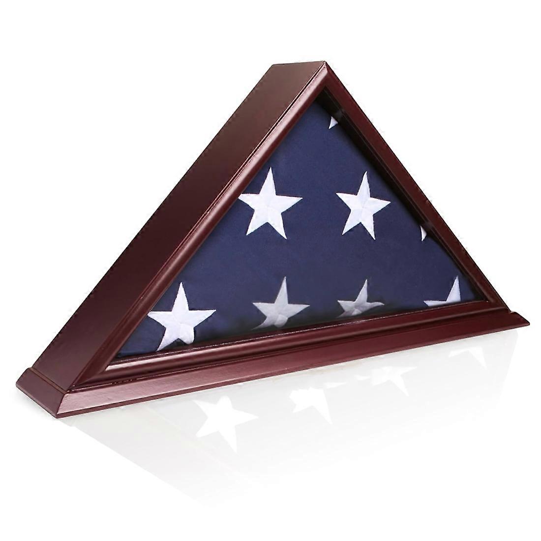 Flag Display Case , Solid Wood , Freestanding or Wall Mount Flag Holder