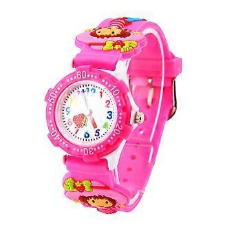 Kids Waterproof Cartoon Watch for Children Lovely Pink Wristwatch