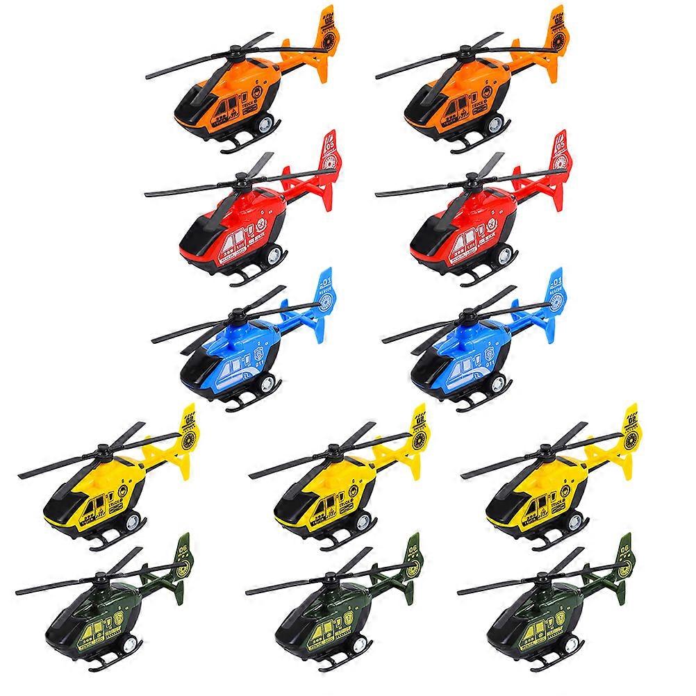 12Pcs Barn Fly Leker Pull Back Power Helikopter Leker Pullback Helikoptre
