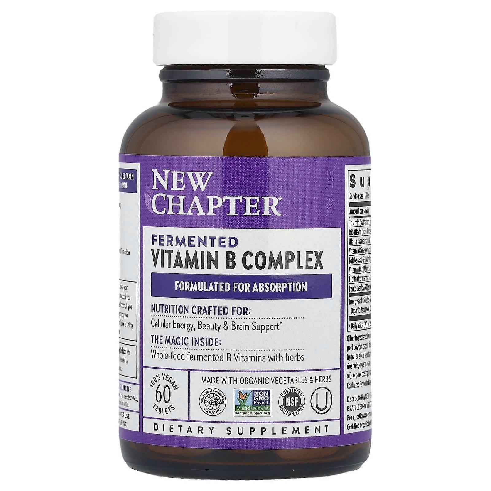 New Chapter, Fermented Vitamin B Complex, 60 Vegan Tablets