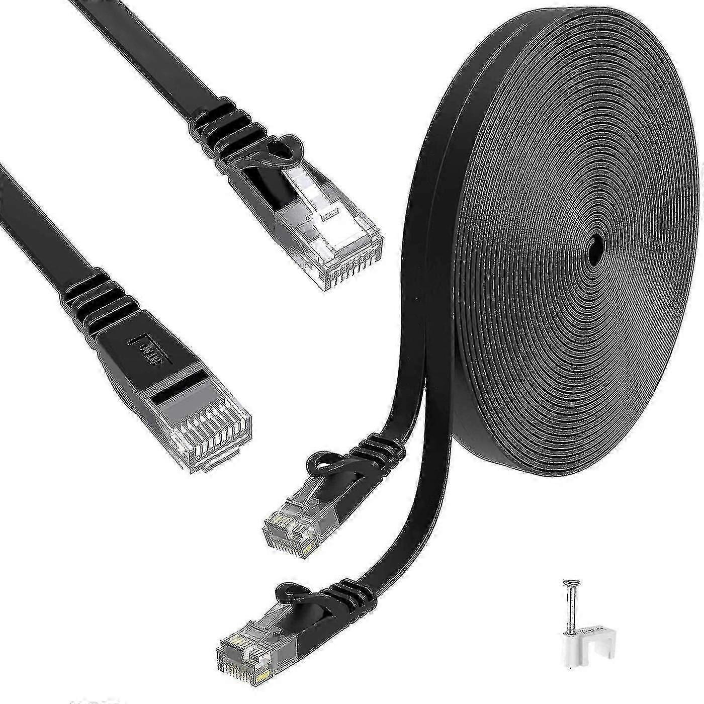 Ethernet Cable,20m Cat6 Flat Network Cable Compatible With Cat.5 / Cat.5e / Cat.7
