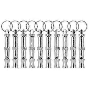 2026 10PCS Adjustable Dog Whistle Trainer Sound Waves Stainless Steel Pet Training Supplies