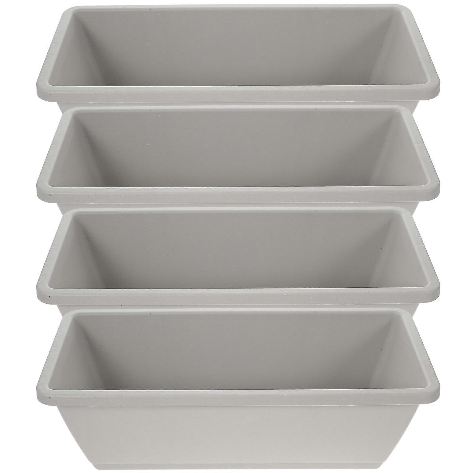 4 Sets Rectangular Window Flower Box Planter Plant Vegetable Planters with Tray