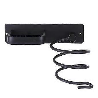 Wall Mount Hair Dryer Holder Multipurpose Bathroom Rack Storage Organizer Aluminum Blower Rack For Home Hotel (black)