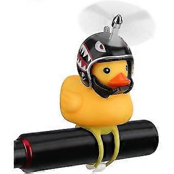 Eend fiets bel, rubberen eend fiets accessoires met led licht leuke propeller stuur fiets