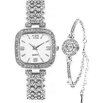 Mode Luxe Vintage Diamond Square Horloge Digitale wijzerplaat Quartz Women's Watch