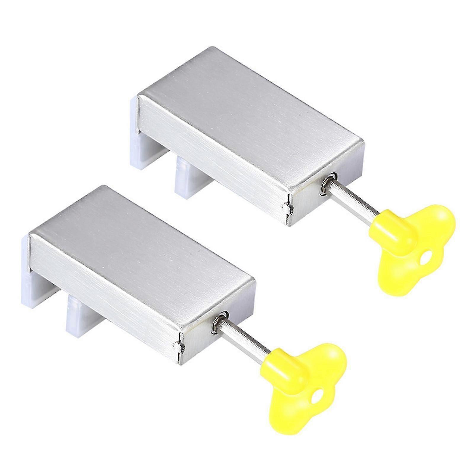 2pcs Sliding Move Window Safety Lock Adjustable Security Locks With For Key For