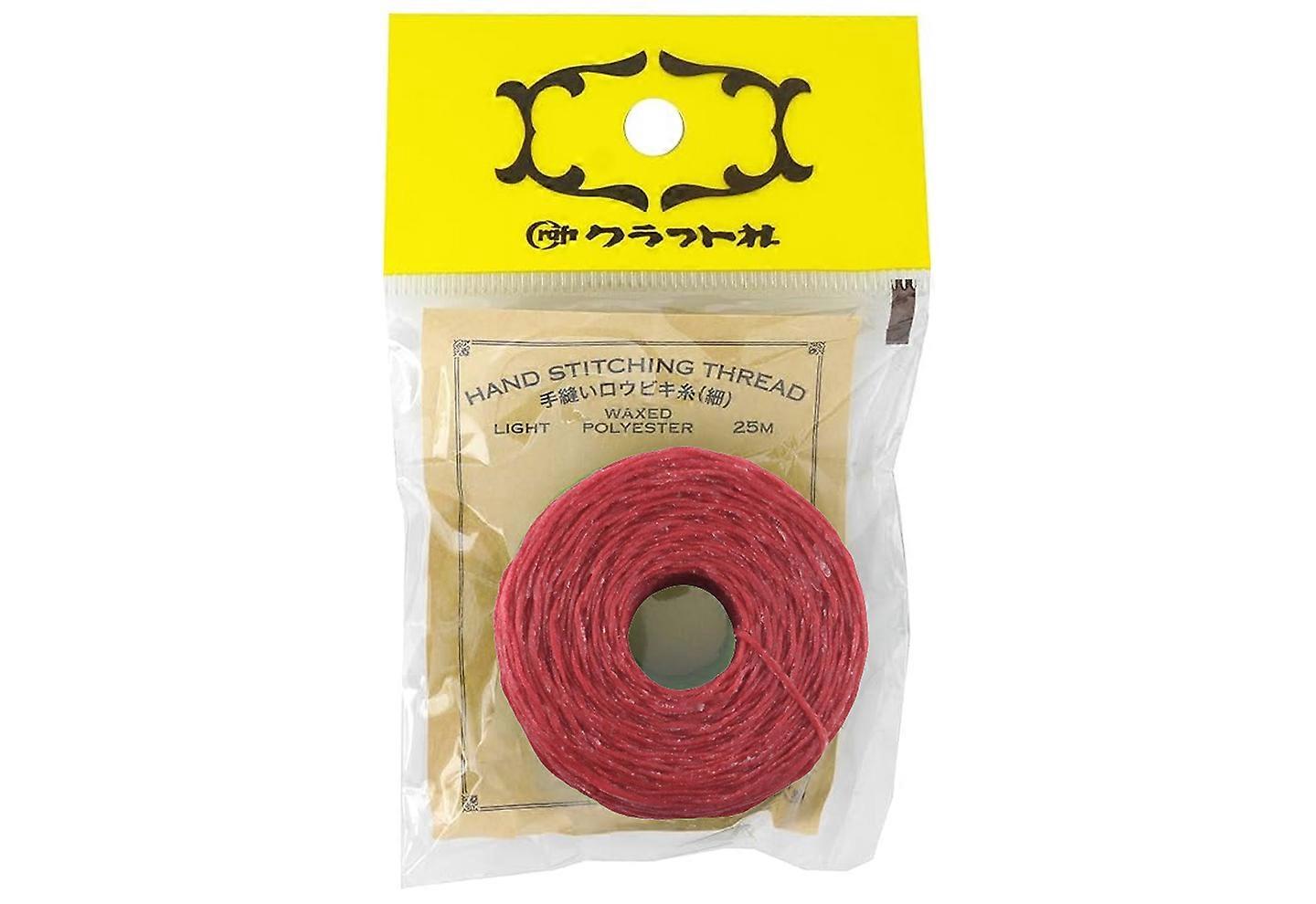 Craft Sha Leathercraft Waxed Polyester Leather Sewing Thread Raspberry Red 25m