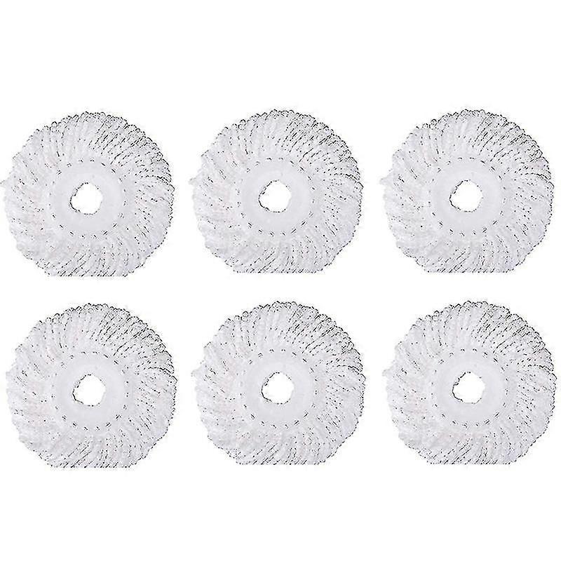 6pcs 360 Replacement Head, Round Shape Microfiber Standard Size Refill For Hurricane Mopnado