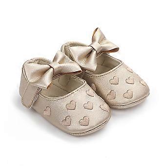 Baby Shoes Classic Dress Cute Bow-knot Heart Anti-slip Soft Sole First Walkers Infant Baby Girls Toddler Shoes 0-18m