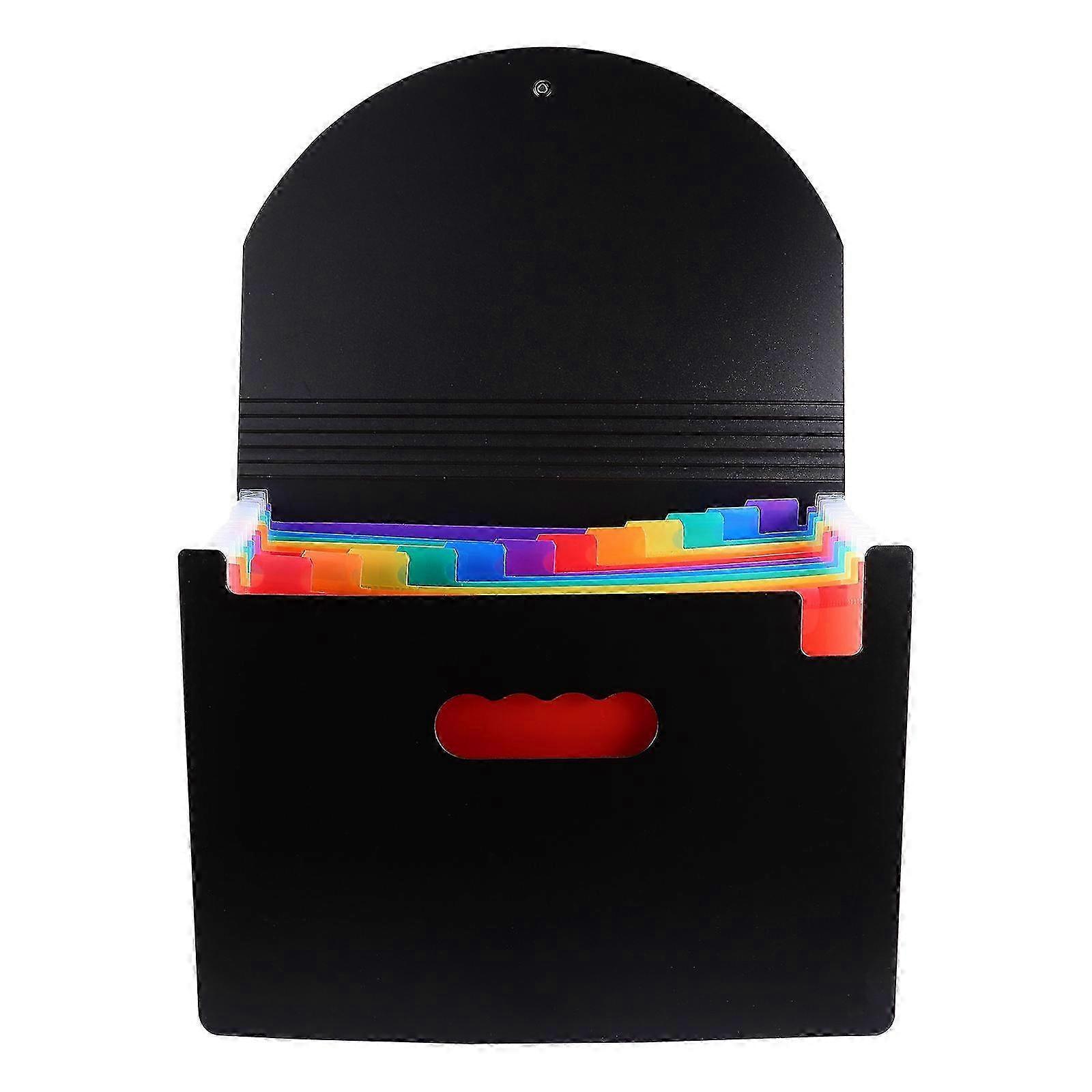 Rainbow File Folder Plastic Multilayer Folder for Storage 1Pcs 12-Layers YTQ