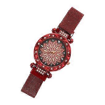 Fashionable Diamond Watch Wrist Watch for Decoration 4Pcs Women Red