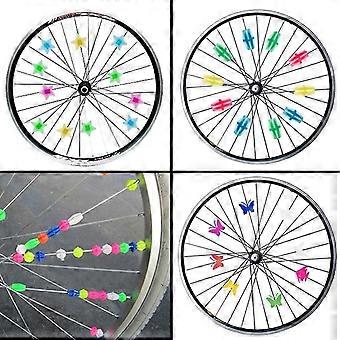 2x Farverig plastclips Børn Cykelhjul Eger Perler Dekoration