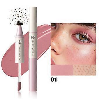 2in1 Freckle & Blush Dual Pen, QuickDry Waterproof Freckle Blush Makeup Pen, Natural Finish LongLasting Multifunctional Face Makeup for Daily Use
