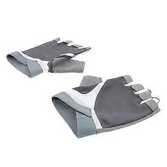 Luvas de Ciclismo Meio Dedo para Esportes ao Ar Livre, 3 Pares, Respiráveis, Cinza