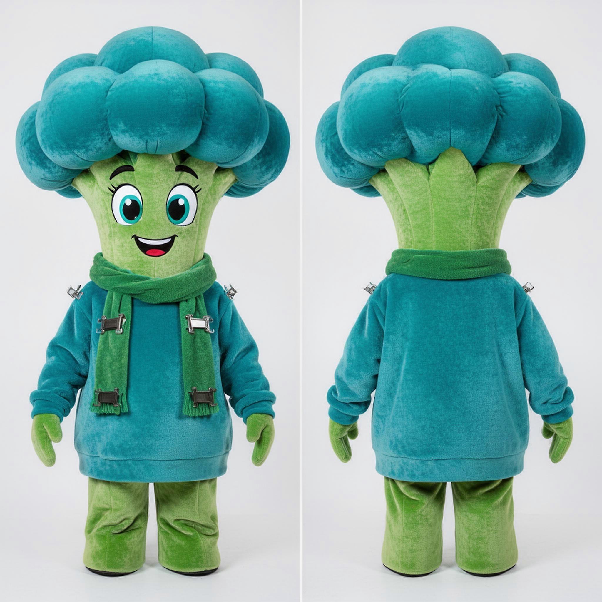 MASTICOT Cyan Velvety Broccoli Mascot