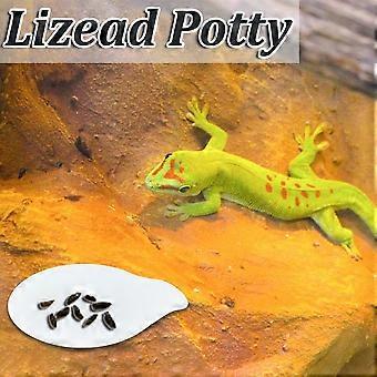 10Pcs Leopard Gecko Potty Pad Plastic Potty Latrine/Plate Reptile Lizard Gecko Latrine Trays Carpet Liner Terrarium Mat Bedding for Reptile(White)