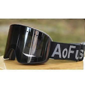 Magnetic Interchangeable Lens Ski Goggles, Anti-Fog Spherical Snowboard Goggles, UV Protection Windproof Winter Snow Sports Goggles for Men Women