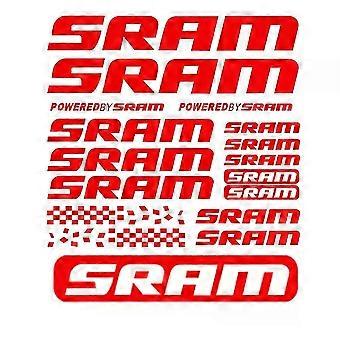 Commercial-Grade Vinyl Decal Sticker Sheet for MTB Bike Frame, Compatible SRAM 24-17cm Bicycle Cycling Accessory - red 45cm