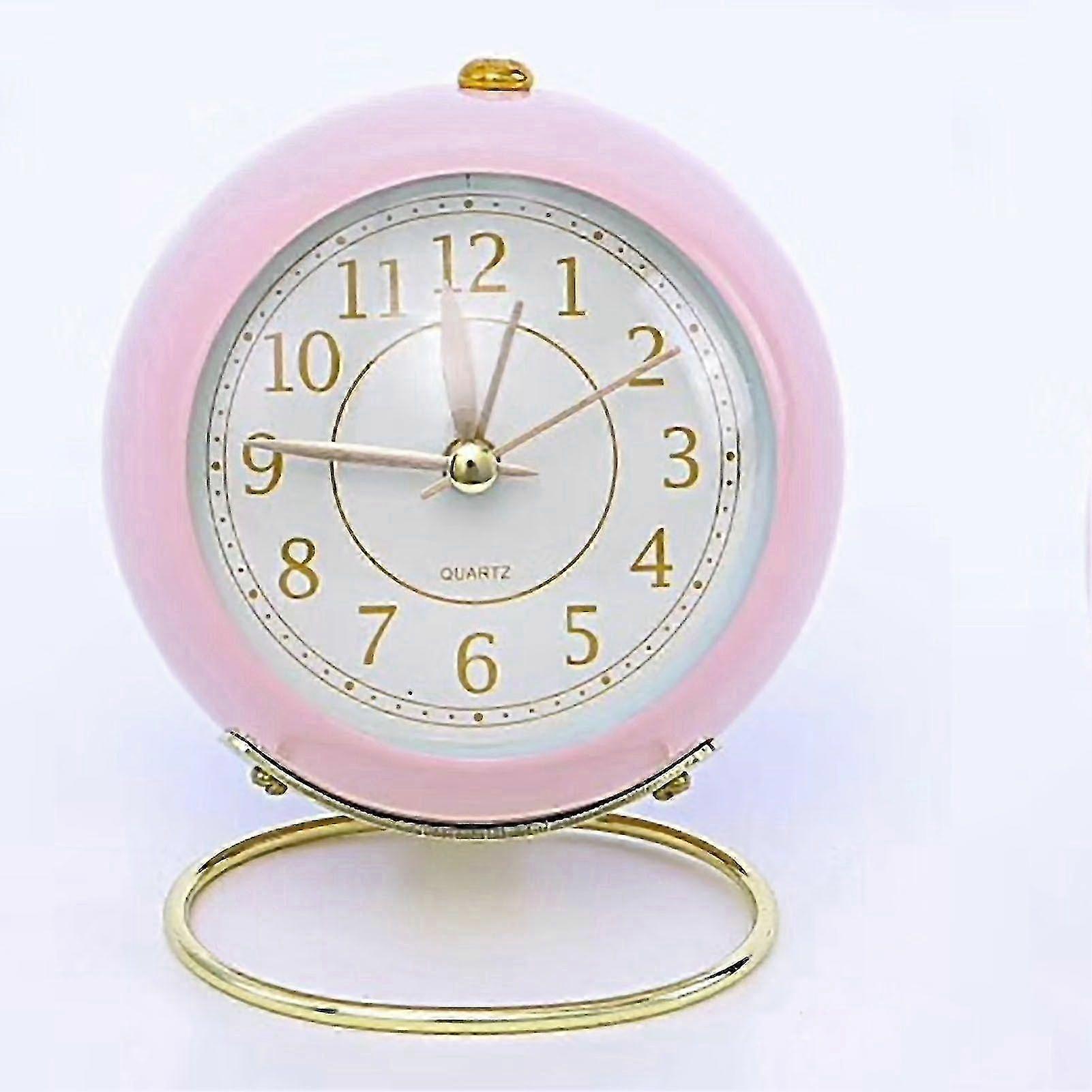 Compact Silent Round Clock with Night Light