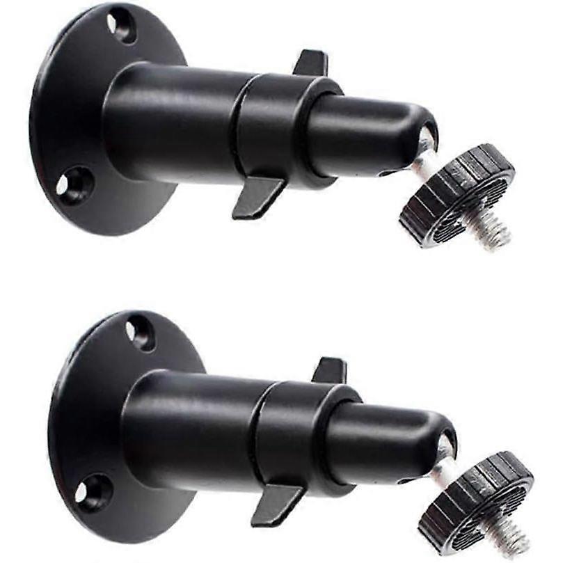 2 Pcs Security Camera Wall Mount Aluminium Black Adjustable Bracket