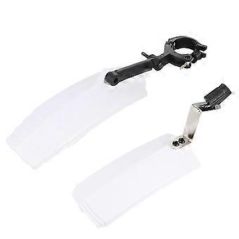 White PVC Adjustable Telescopic Bike Mud Guard Set, Front and Rear Cycling Fender Accessories for Most Bicycles, 1 Set