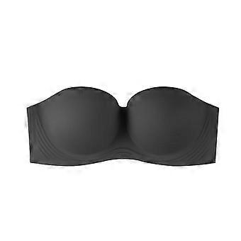 Plus Size Women Strapless Bra Thin Cup Bandeau Bra Removable Straps Invisible Anti Slip Tube Top Wireless Comfort Underwear
