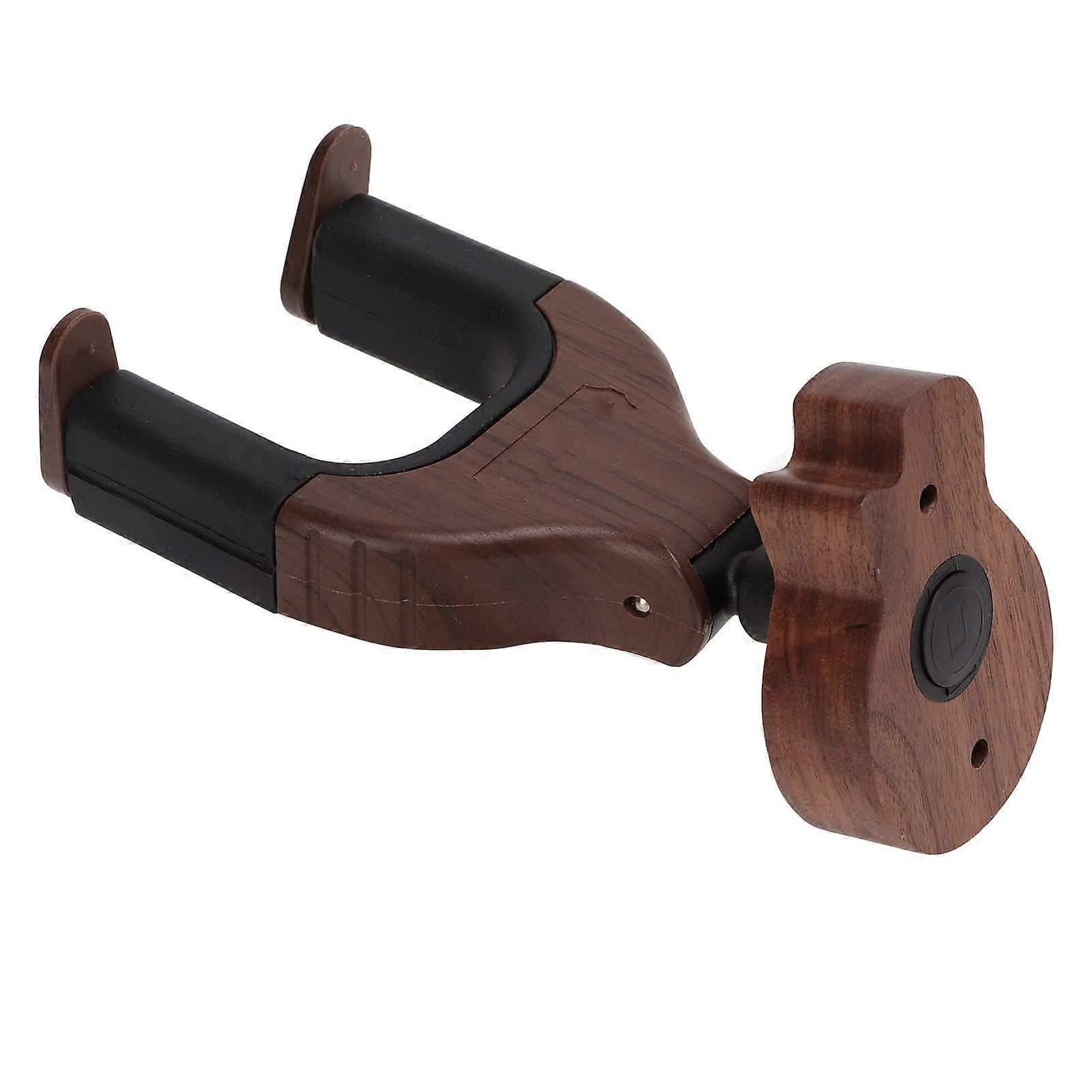 Black Walnut Guitar Wall Hanger with Automatic Locking System, Solid Wood Wall Mount for Secure Instrument Display