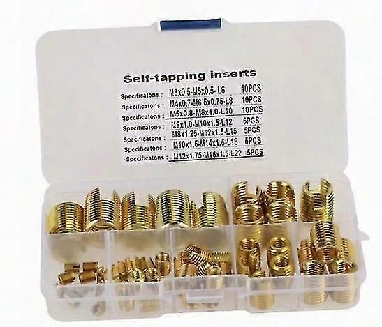 Self-Tapping Threaded Inserts 50pcs Combination Set Tapping Inserts for Metal Plastic Processing Industry