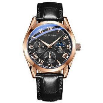 Men's Watch New Brown Leather Band Quartz Anolog Automatic Casual Wristwatch
