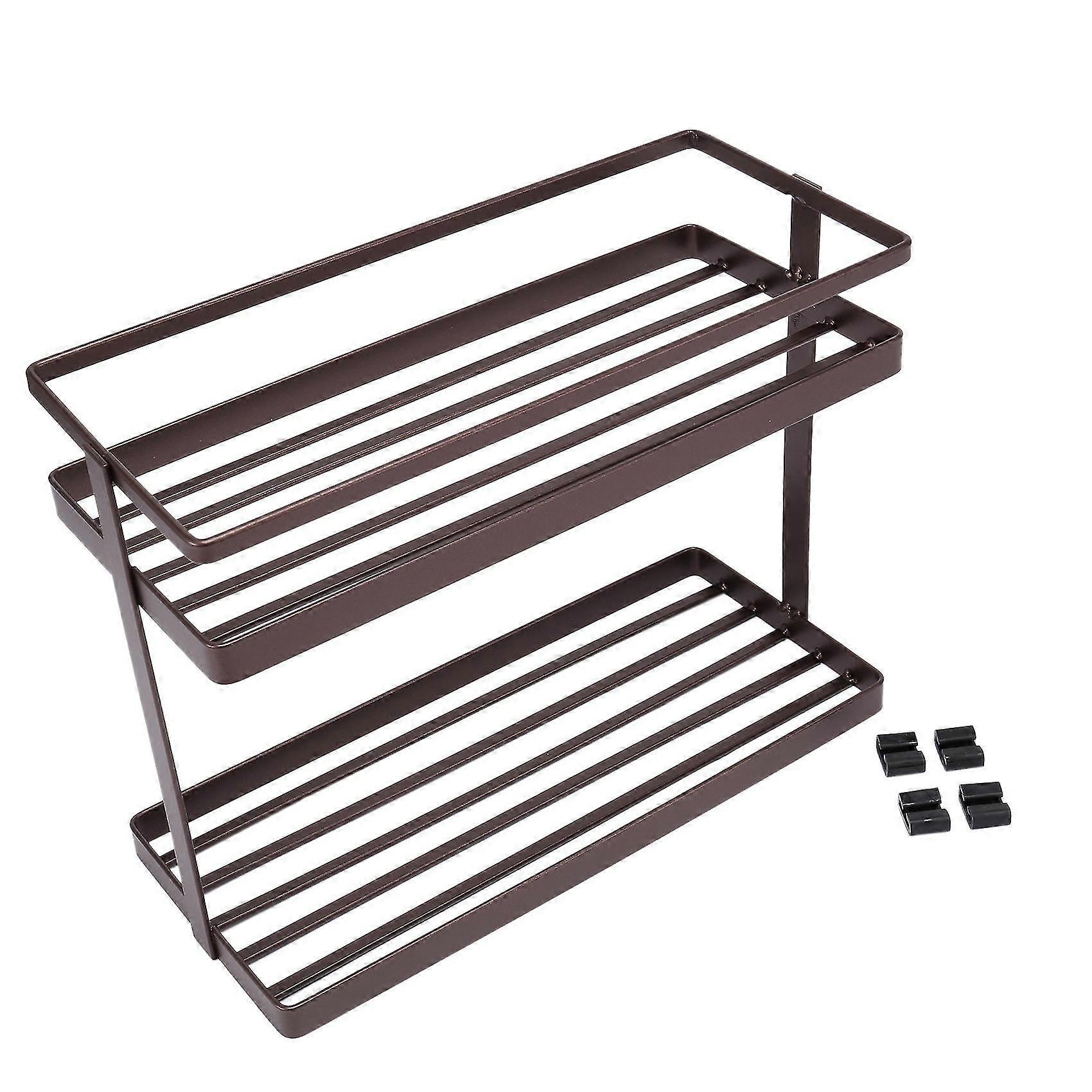 2-Tier Mesh Kitchen Wall Shelf