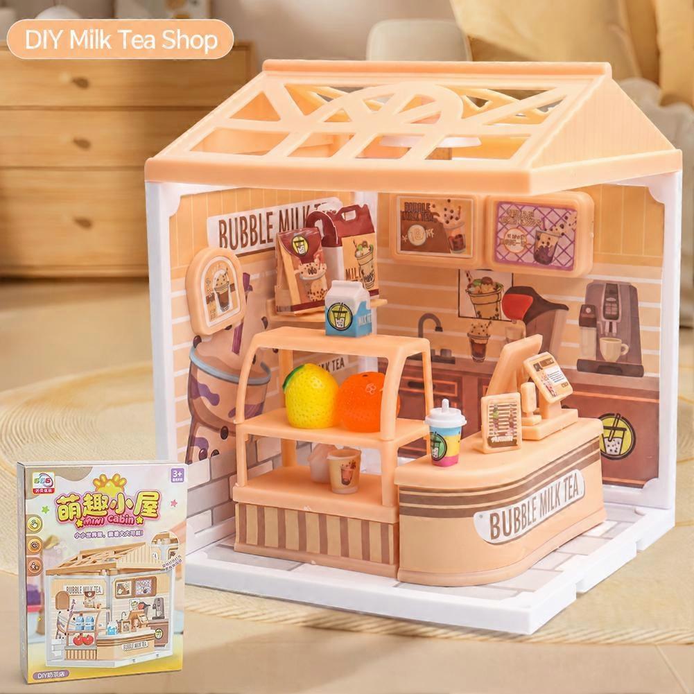 Light Up Miniature Burger Shop Cabin with Warm LED Glow Stackable Modular