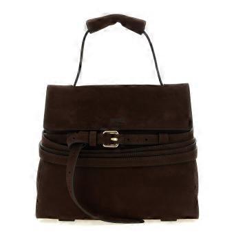 Moschino, brun håndtaske i kalveskind.
