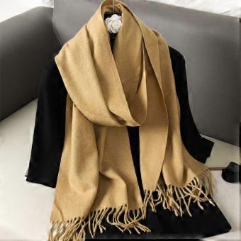 Women's Winter Thick Warm Windproof Scarf Cashmere Round Shawl Solid Color Outdoor Fashion 12 [XR]