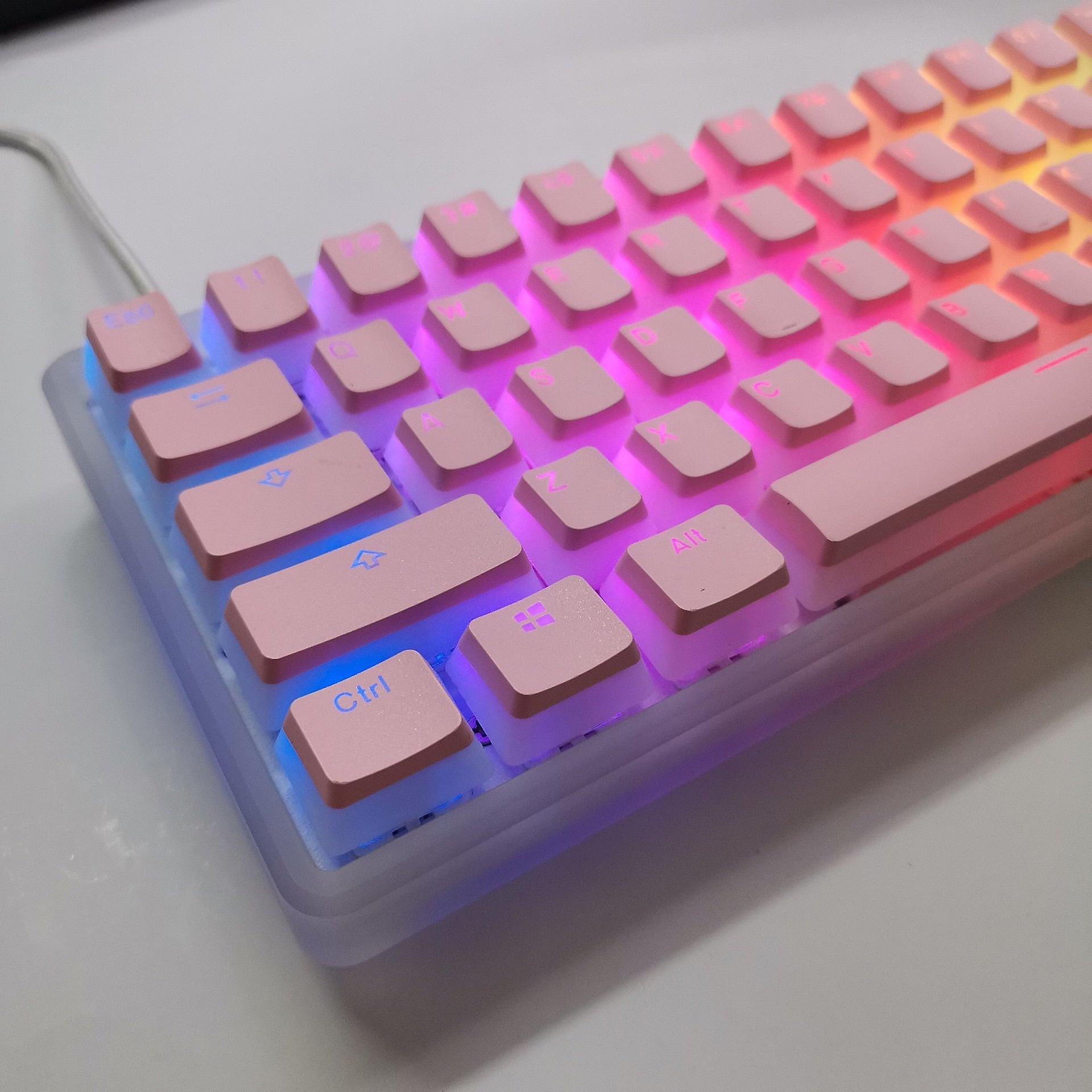 بودينغ Keycaps Pbt Doubleshot OEM الضوء الخلفي للوحات المفاتيح الميكانيكية الحليب الأبيض الوردي الأسود Gh60 بوكر 87 Tkl 104 108 أنسي ايزو