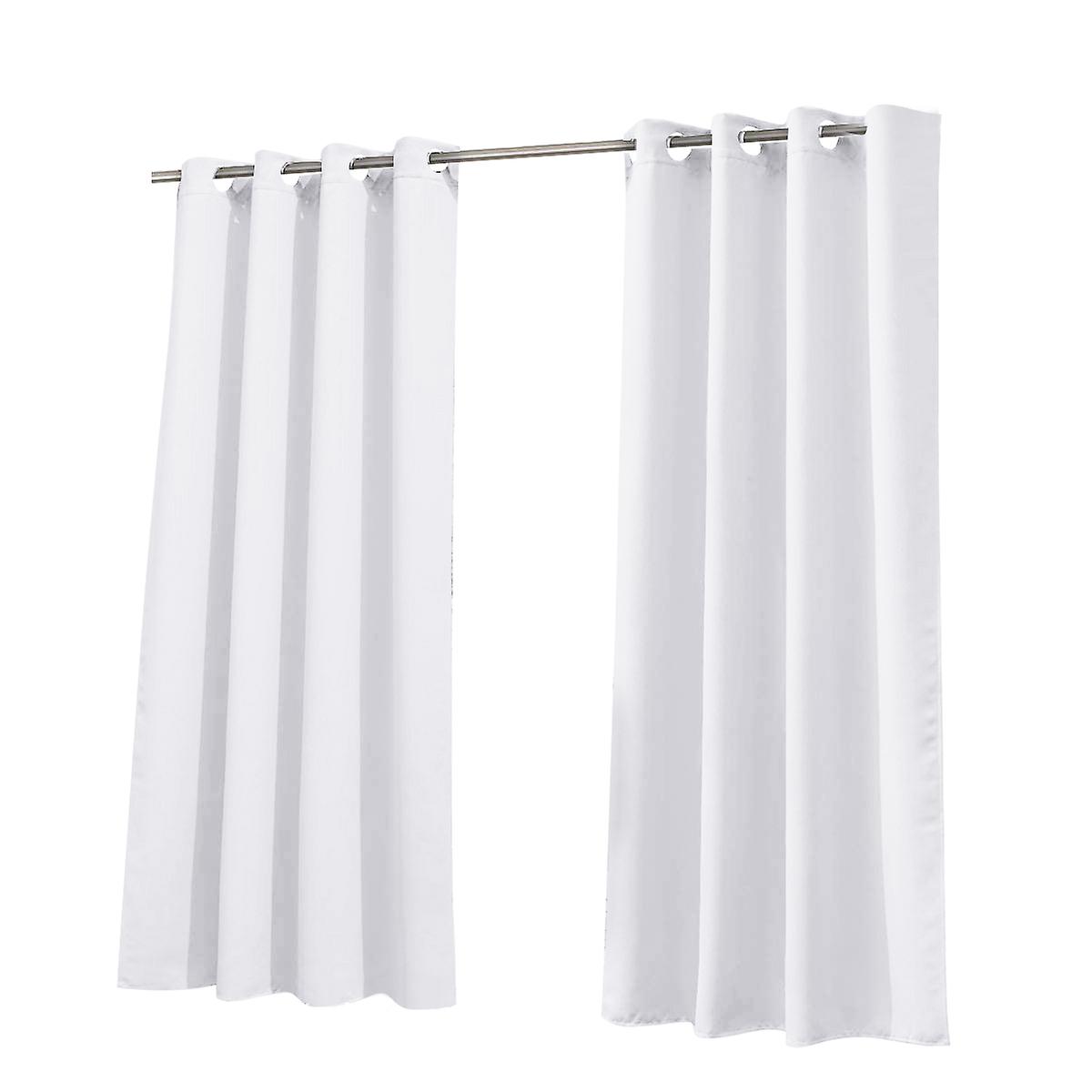 2pc Curtains Simple Solid Color Blackout Cloth  Waterproof Sunscreen