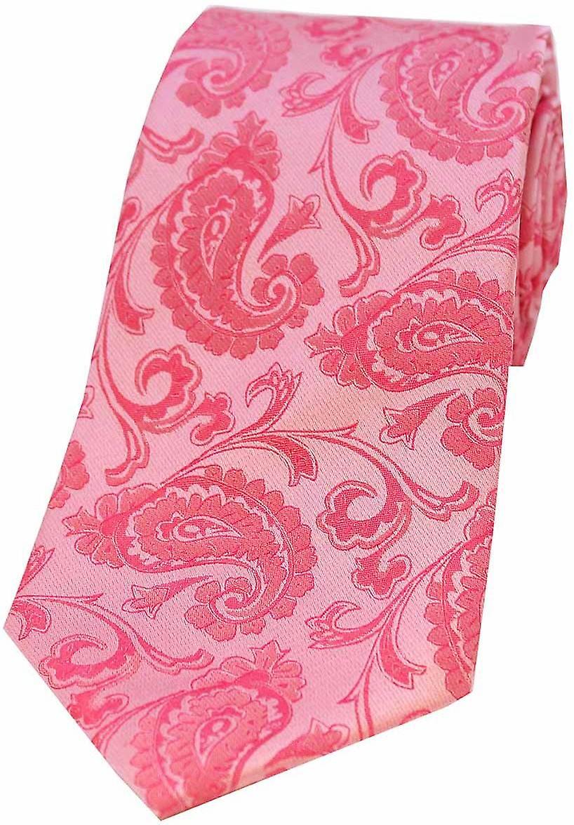 David Van Hagen Paisley Silk Tie - Fuchsia