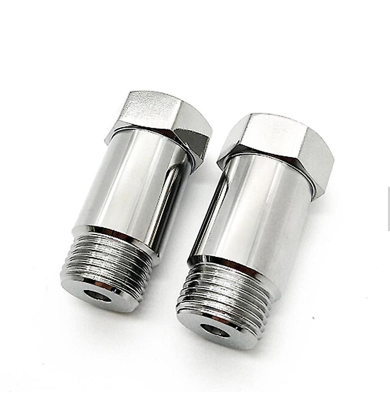 2pcs Exhaust Oxygen Sensor Lambda 45mm O2 M18 X1.5 Extension Spacer Iron Plating Nickel  Extender-silver
