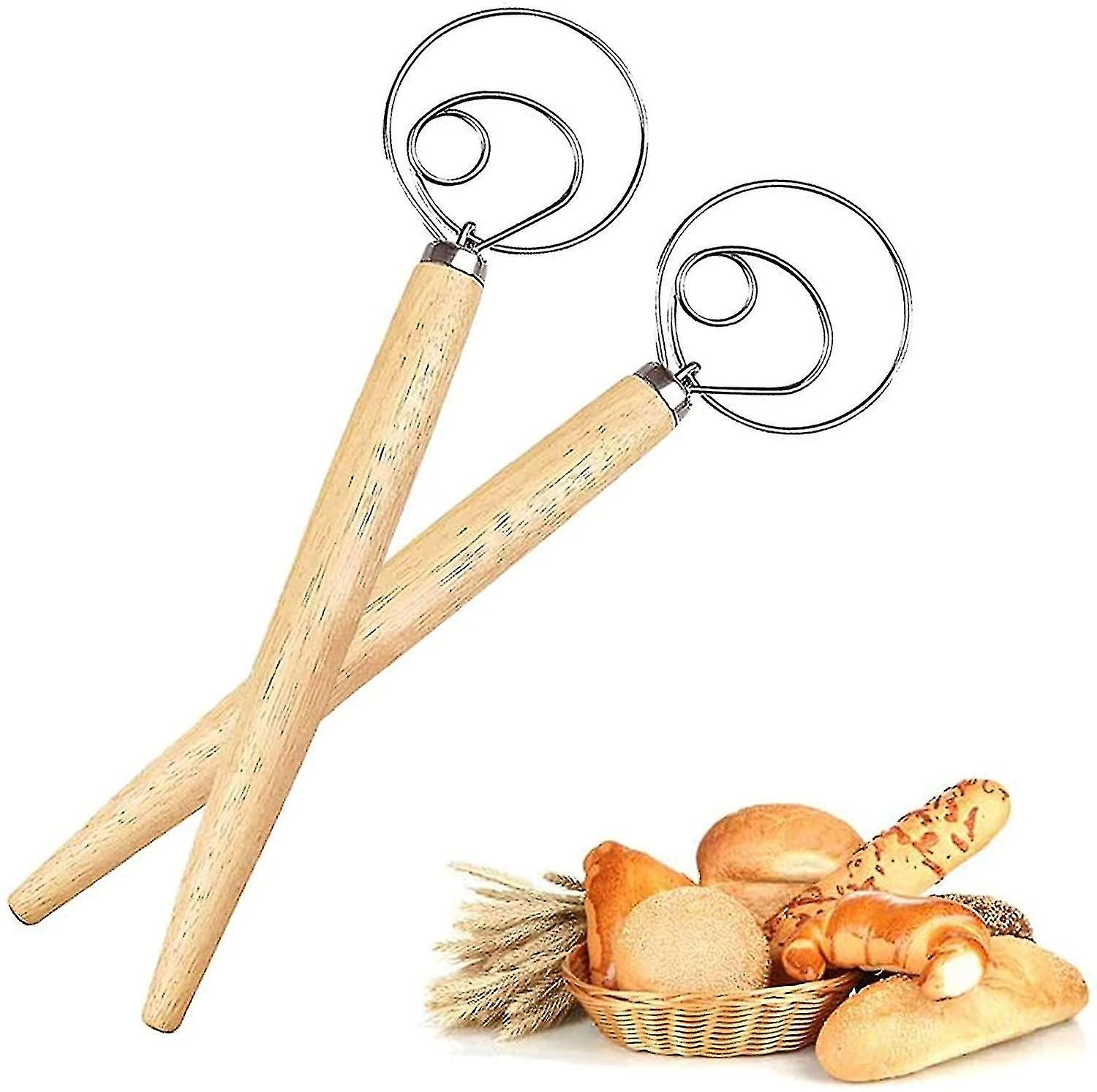 2 Pcs Danish Dough Whisk