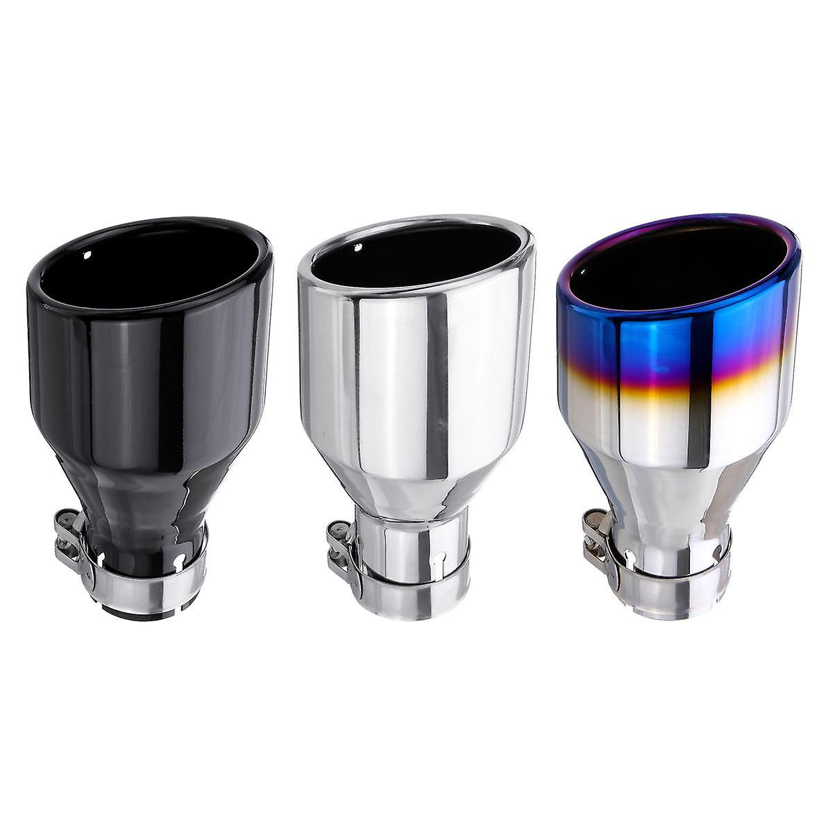 Universal Stainless Steel Rear Exhaust Muffler Tip, 54-102mm Round Car Tail Pipe
