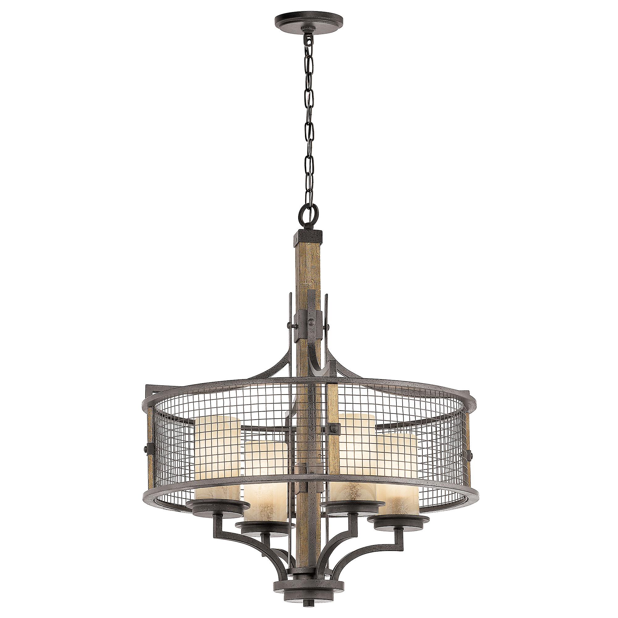 Elstead Ahrendale - Multi Arm Chandelier 4 Light Mesh Iron Finish, E27