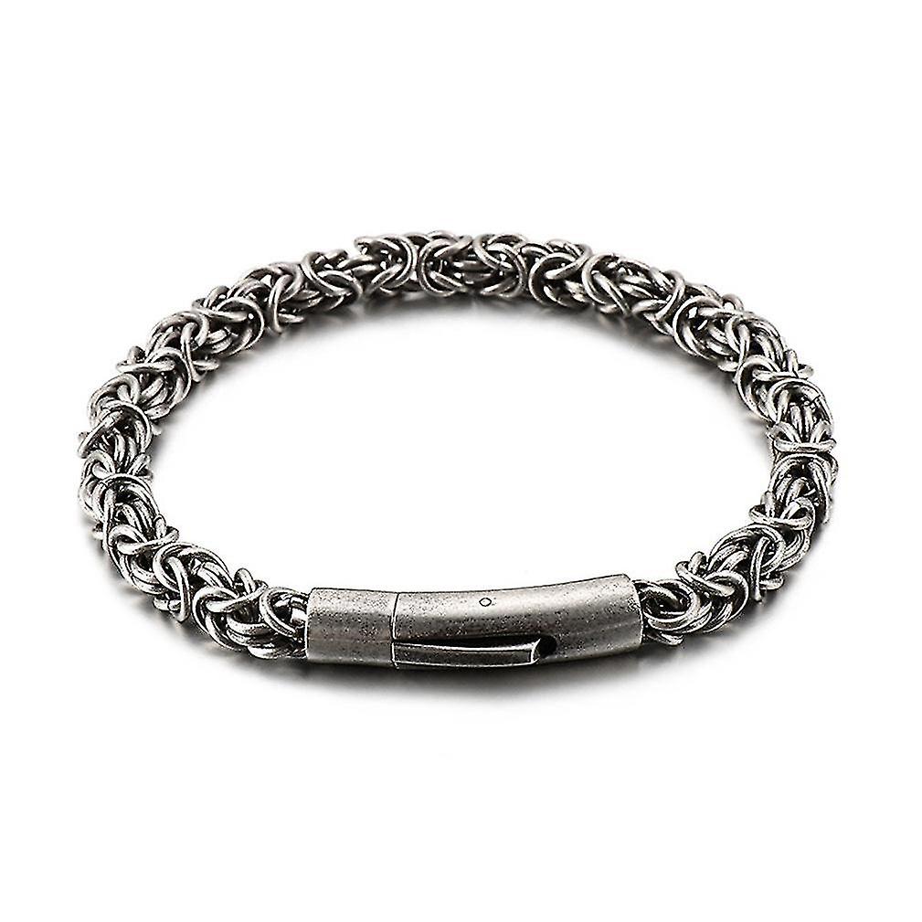 Imposing Interlocking Woven Tatinium Steel Braclet