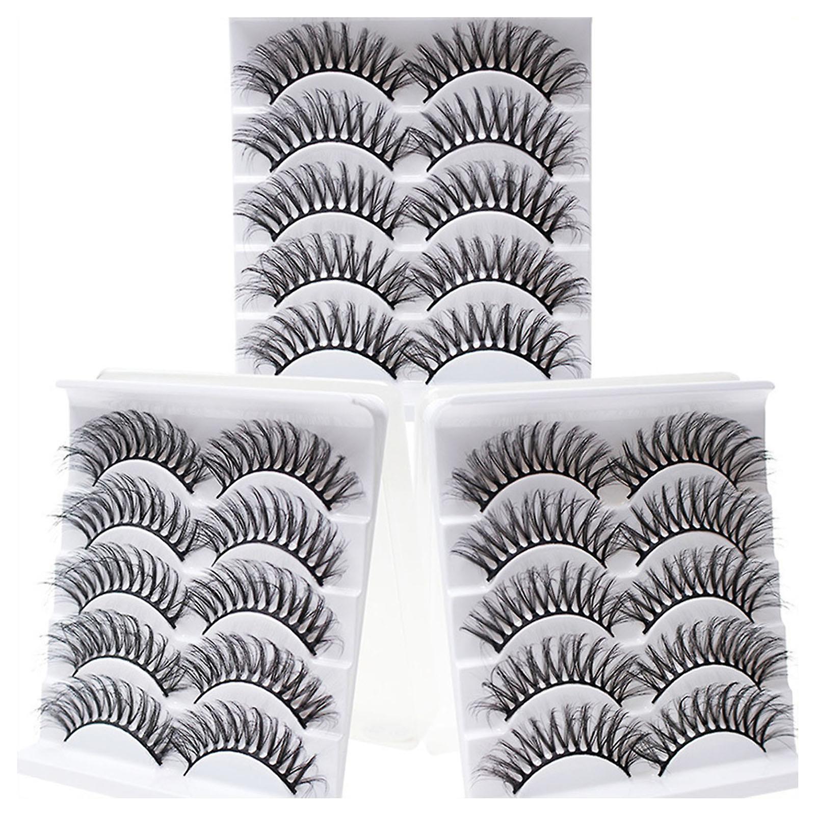 5 Pairs Dense Soft Artificial Eyelashes Charming Look Curling Up Eyelashes