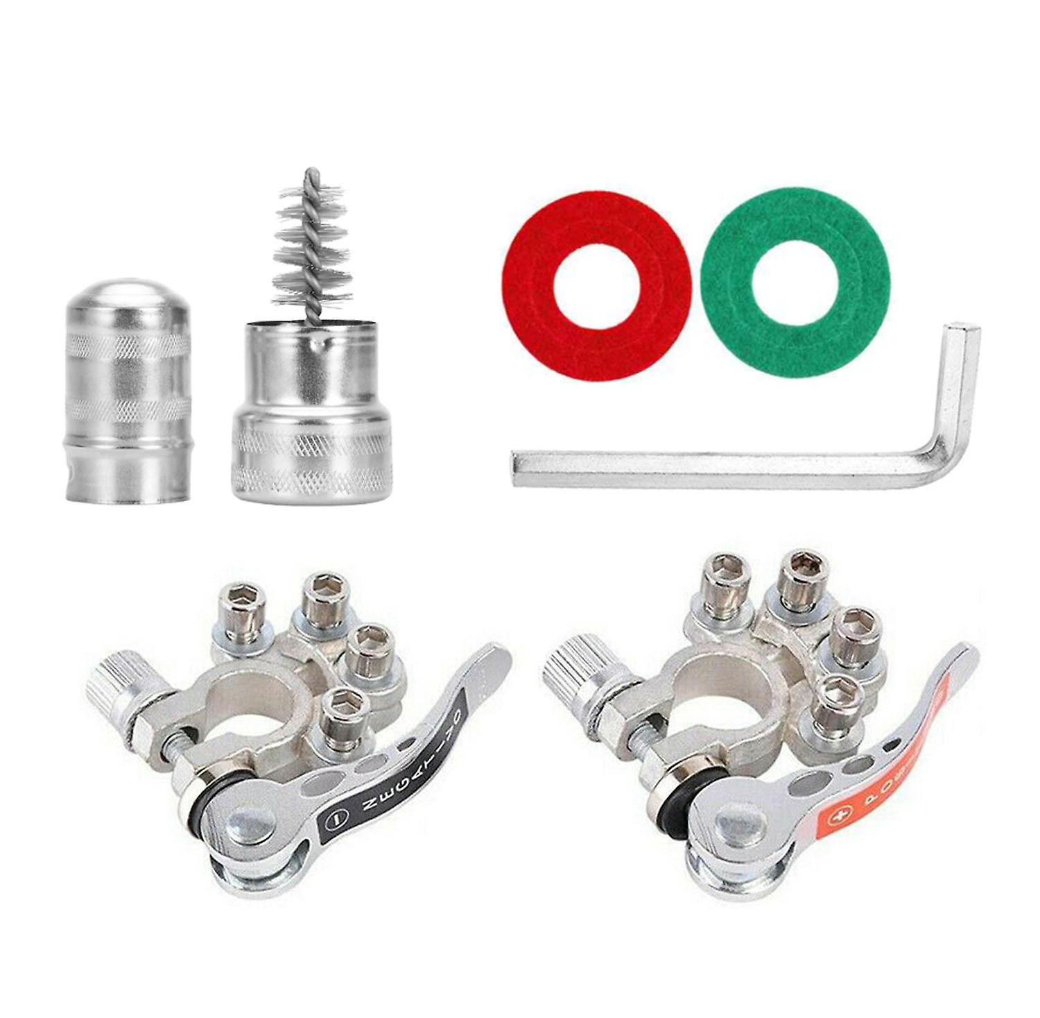 A Pair Of Automobile Battery Terminal Disconnection Close Connector 6v 12v 24v Pure Copper Pile Head Quick Release Rable Clamp