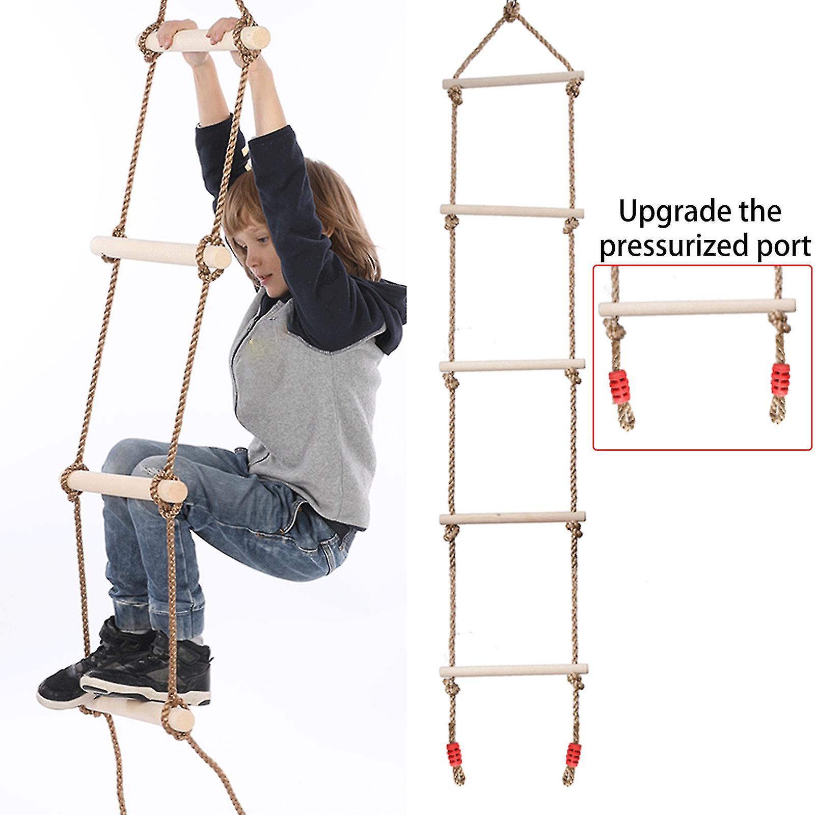 Rope Ladder Kids Climbing Obstacle Wooden Swing Rope Ladder Children ...
