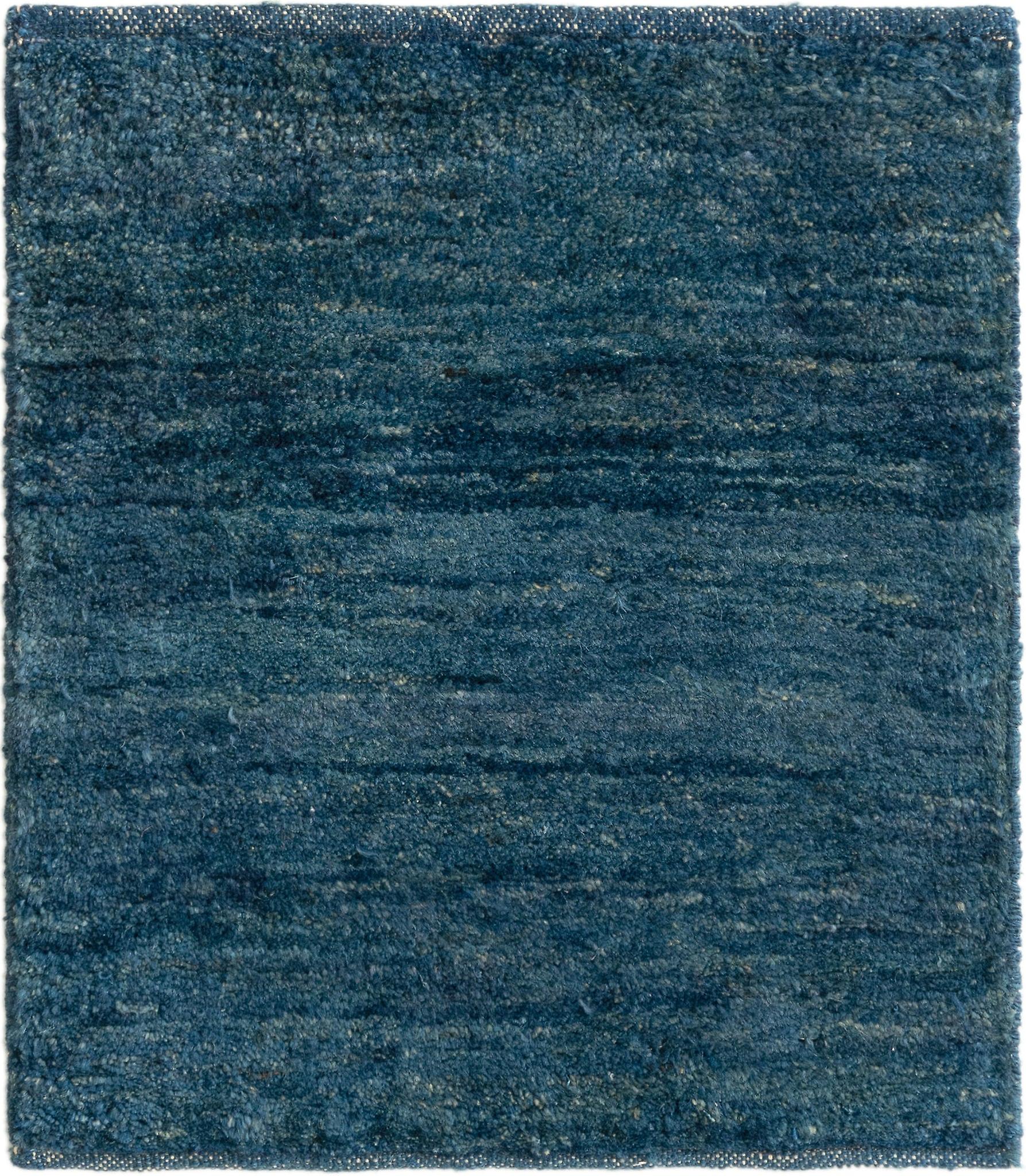 Hadorn Gabbeh 45 x 50 avec tapis bleu fait à la main en Asie centrale