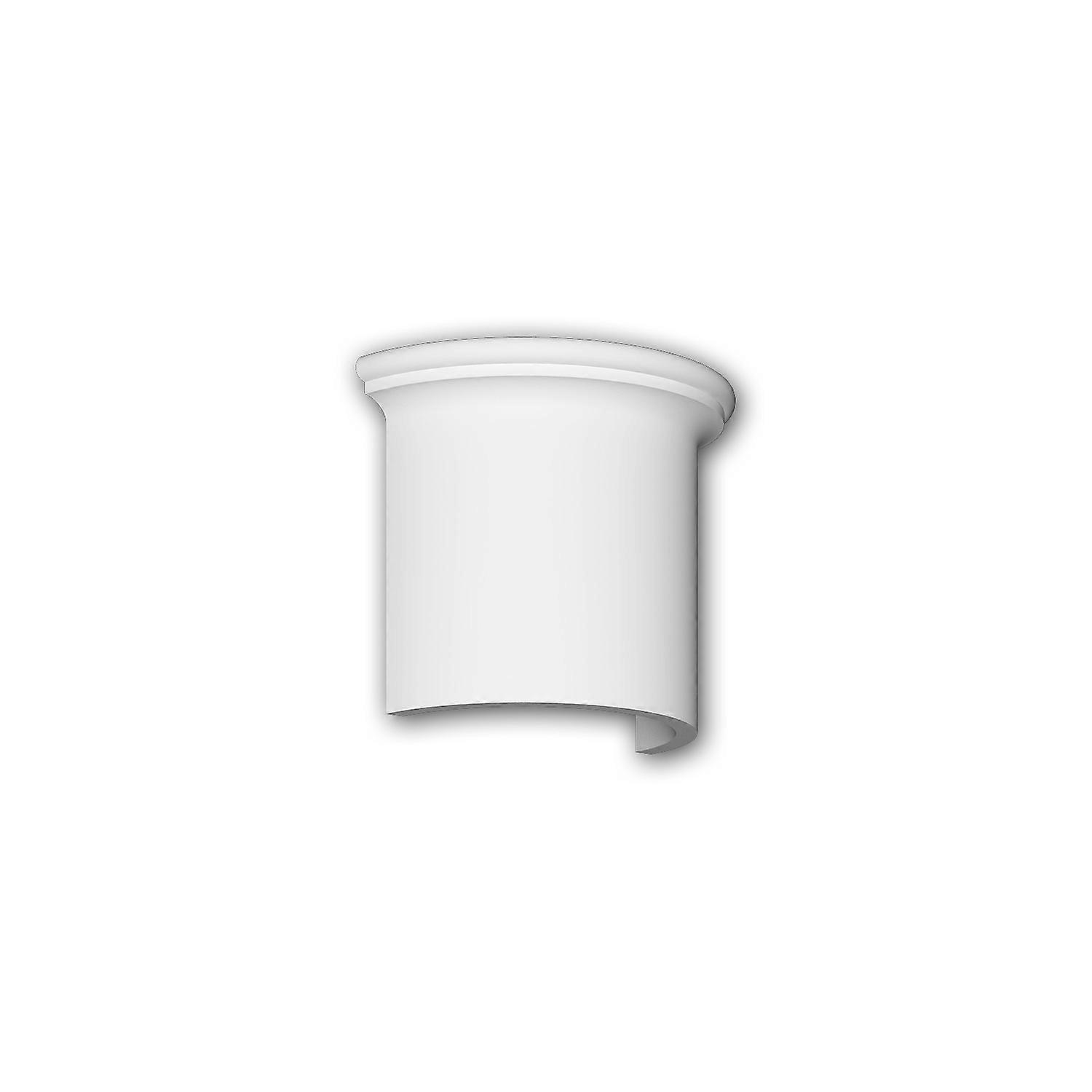 Profhome Decor 1 x Half column segment 416001 Profhome white Rigid polyurethane foam pre-primed lightweight, sturdy, dimensi