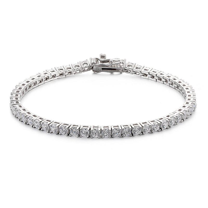 Sterling Silver 925 High Carbon Full Diamond Bracelet Simulation